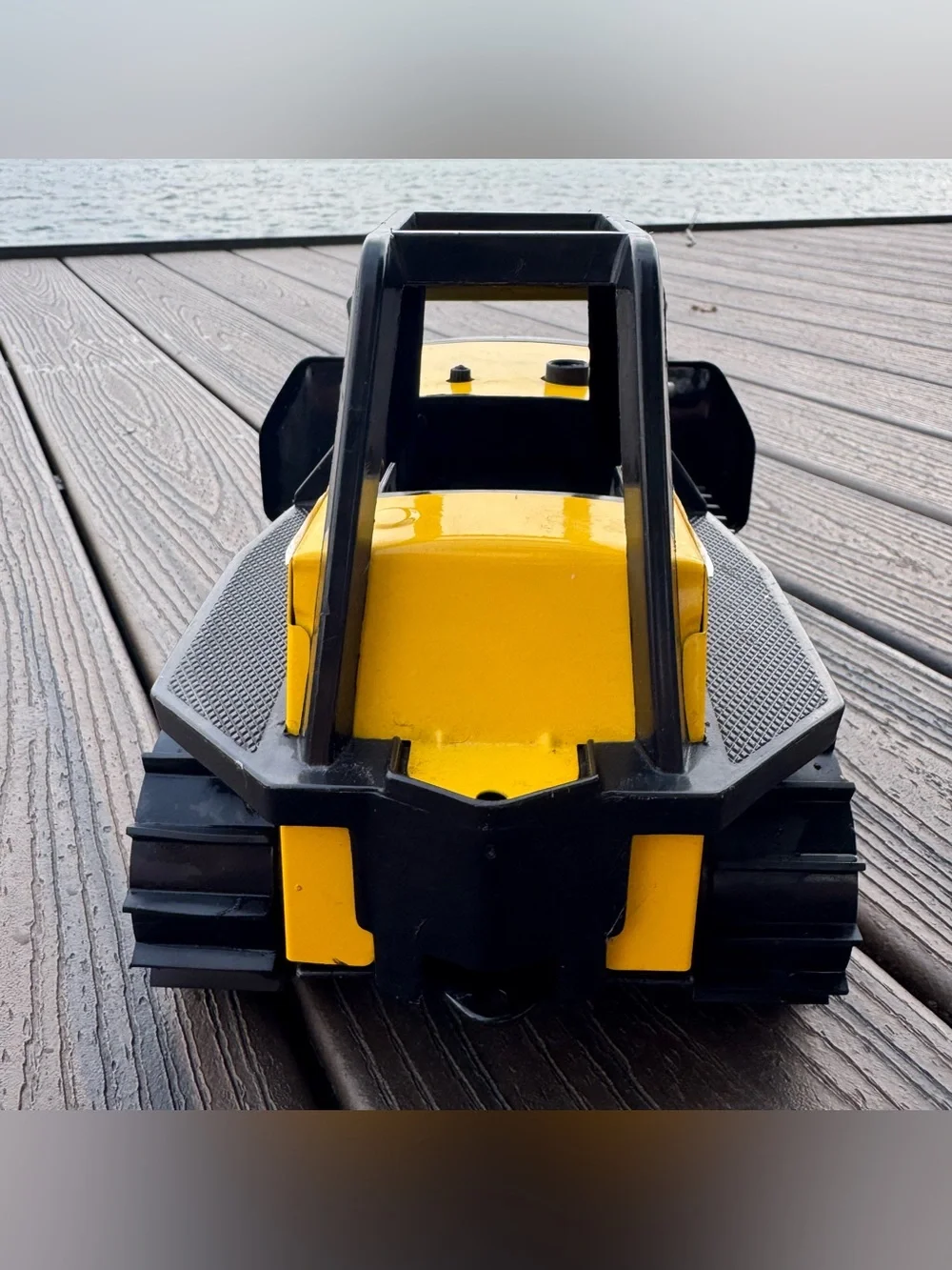 Vintage Tonka Bulldozer Dozer Track Loader Yellow Black Construction Toy 390-2